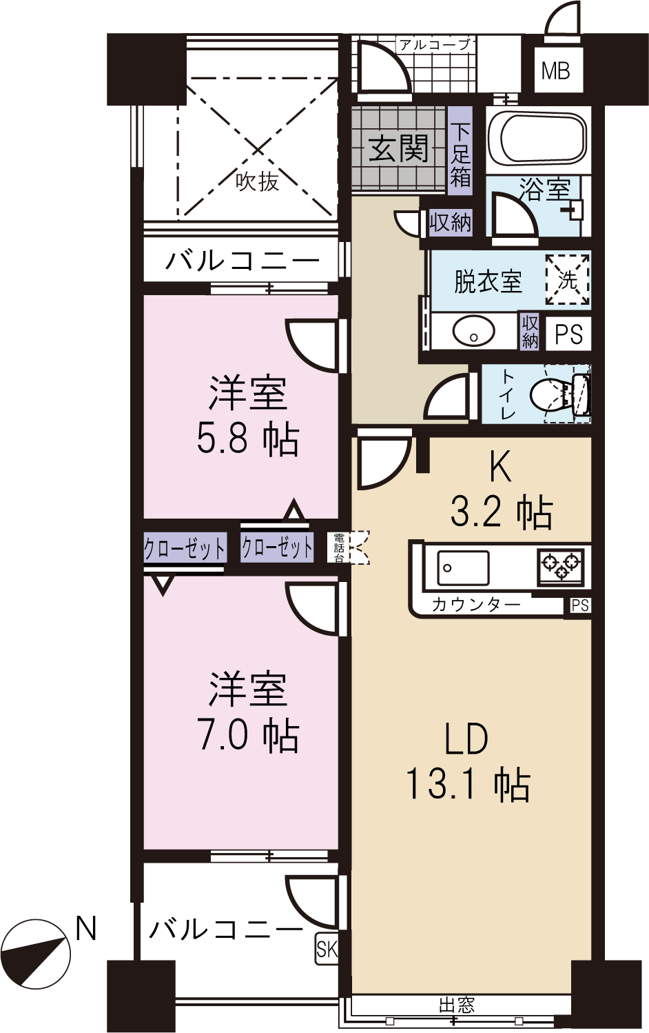 新着！☆マンション情報☆グランドパレスみなと公園通り２LDK！